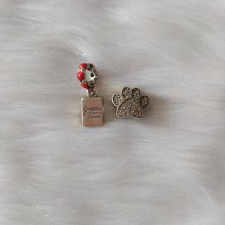 Snowhite and Paw Prints Charms
