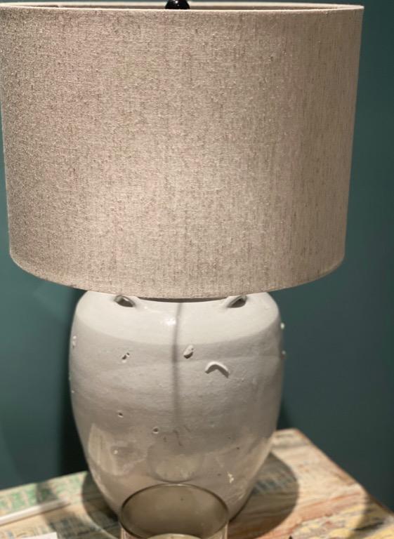 Pottery Barn Large Courtney Ceramic Table Lamps x 2 in Cream