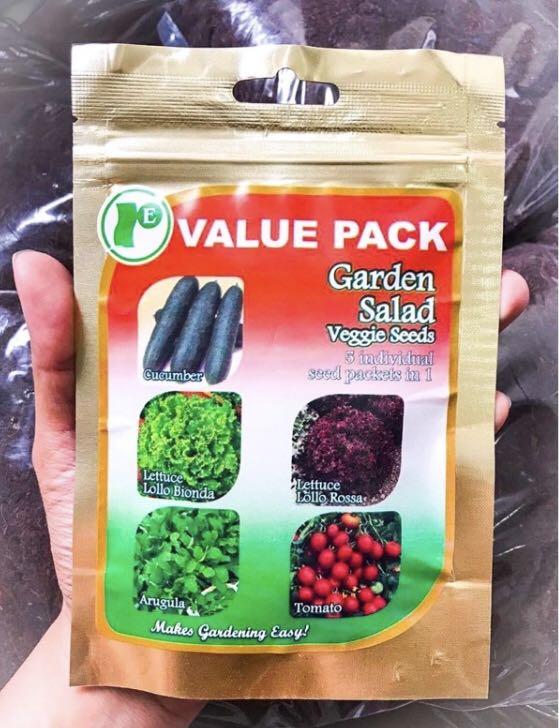 Ramgo 5 In 1 Value Pack Garden Salad Veggie Seeds Gardening Feeds Supplements And Seeds On Carousell