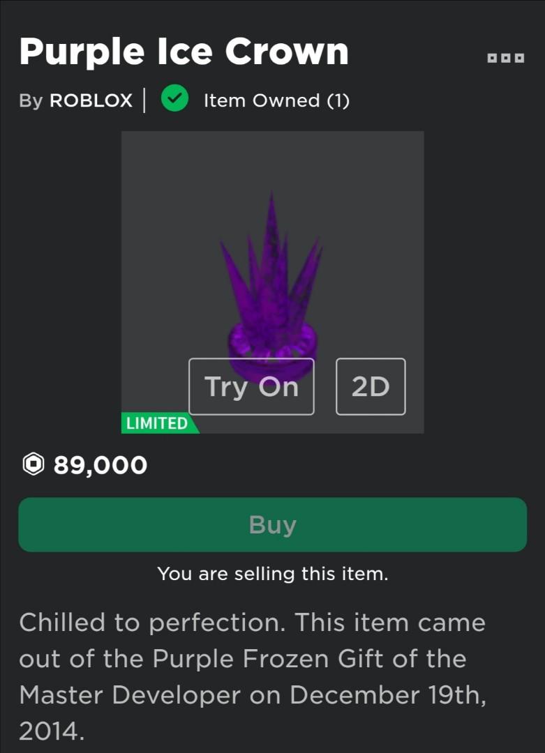 Roblox Ice Crown Toys Games Video Gaming Video Games On Carousell - i have 99 of 20000 of this limited item roblox catalog