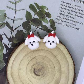 *S925*手作可愛西施犬耳釘 |Hand-made polymer clay cute little Shih Tzu earrings