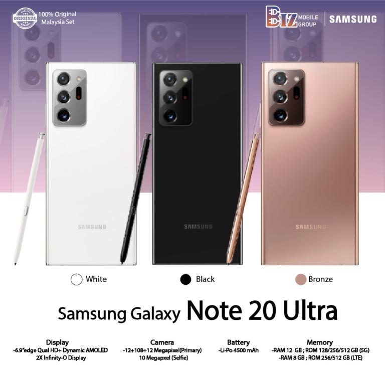 Samsung Galaxy Note 20 Ultra 5g N986 New Set Malaysia Mobile Phones Tablets Android Phones Samsung On Carousell