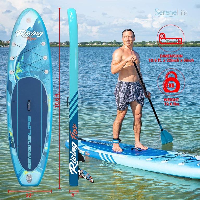  SereneLife Inflatable Stand Up Paddle Board-10Ft