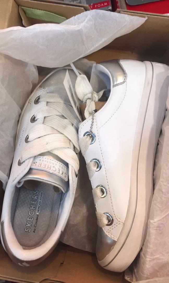 skechers shoes silver