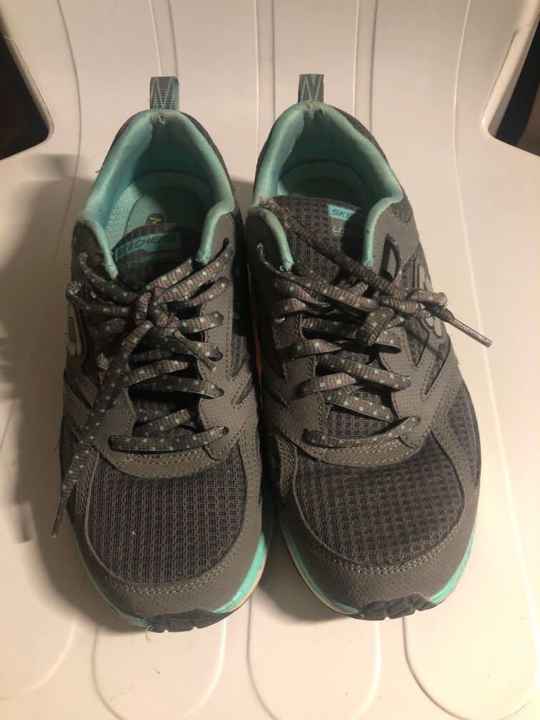 skechers air cooled memory foam blue