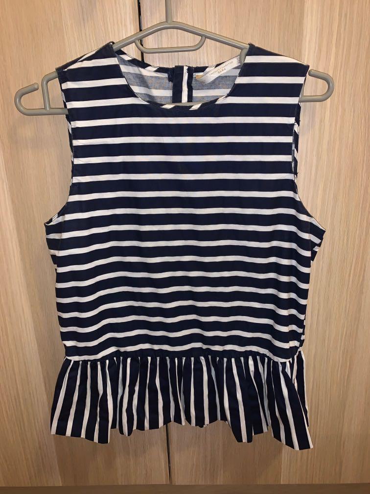 striped peplum blouse