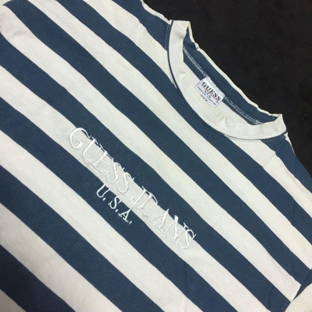 Guess striped store tee sizing