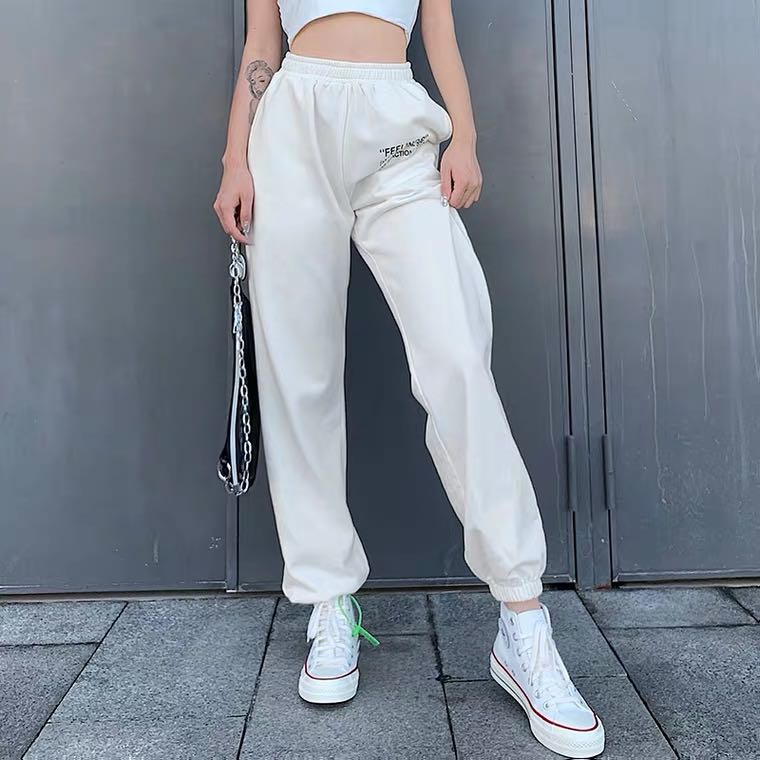 white baggy joggers