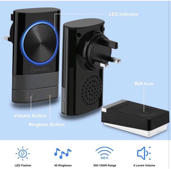 PJ-16 Intelligent Wireless Doorbell with 8-Level Volume Adjustable & 36 Ringtones