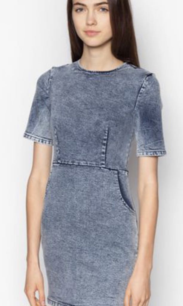 Zalora Grey Faded Jeans Dress Women s Fashion Dresses Sets