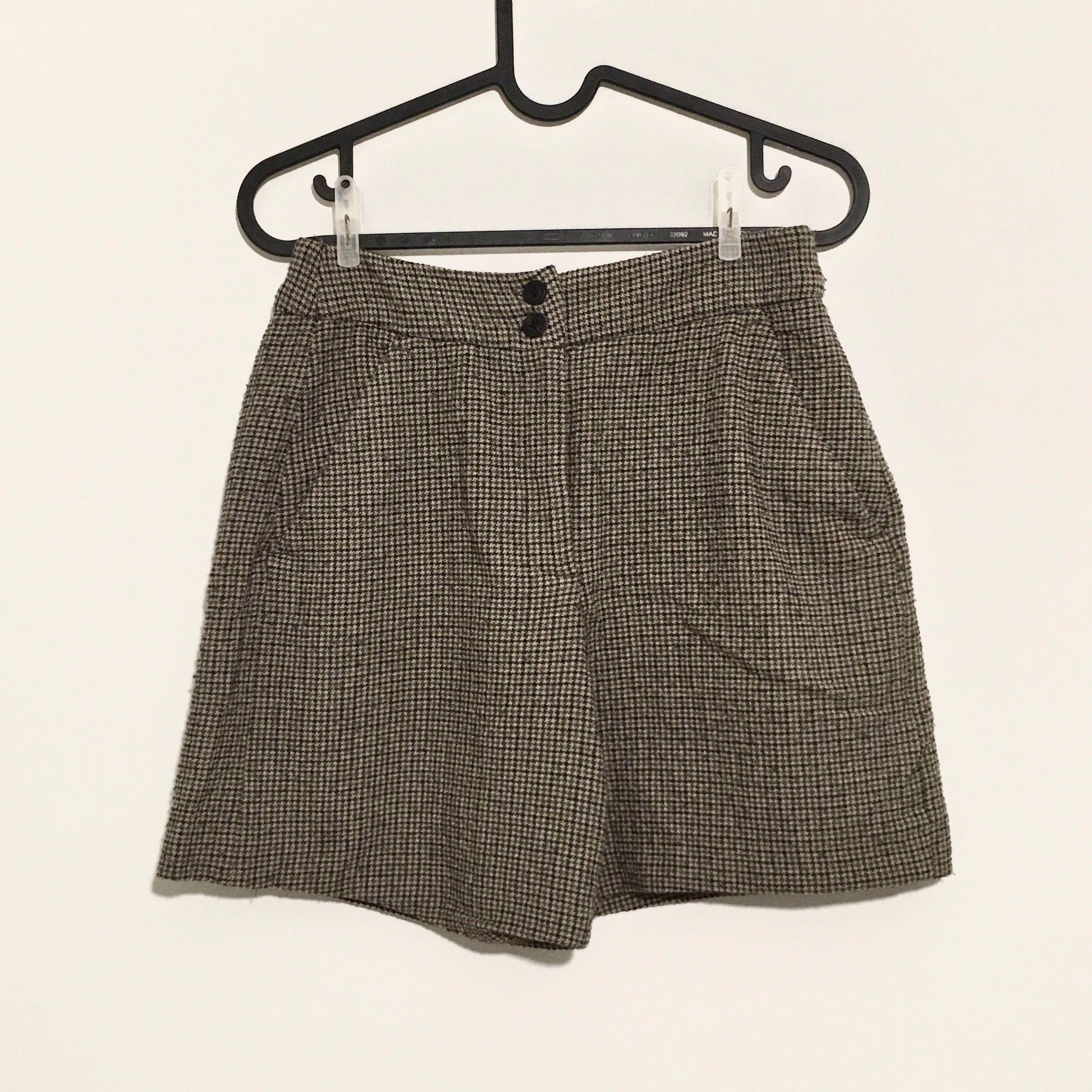 ZARA Checkered Shorts, Women's Fashion 