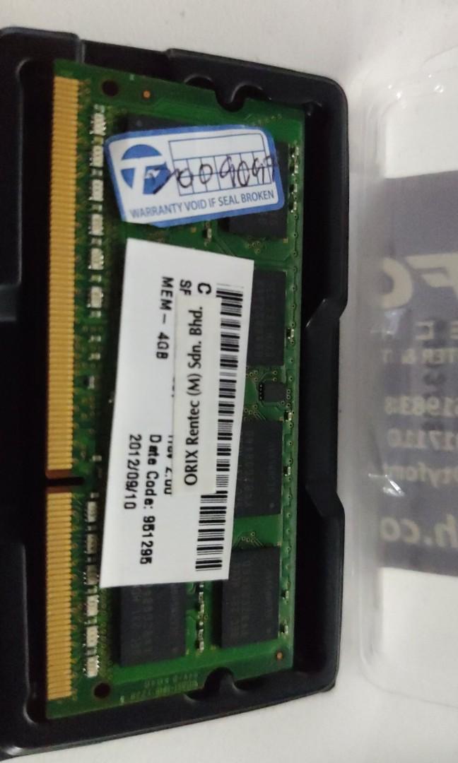 4gb Ddr3 1600mhz Pc3 12800 Laptop Ram Electronics Computer Parts Accessories On Carousell