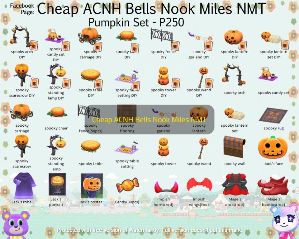 Animal Crossing New Horizons Pumpkin Set Now Available Nintendo Switch Video Gaming Video Games On Carousell