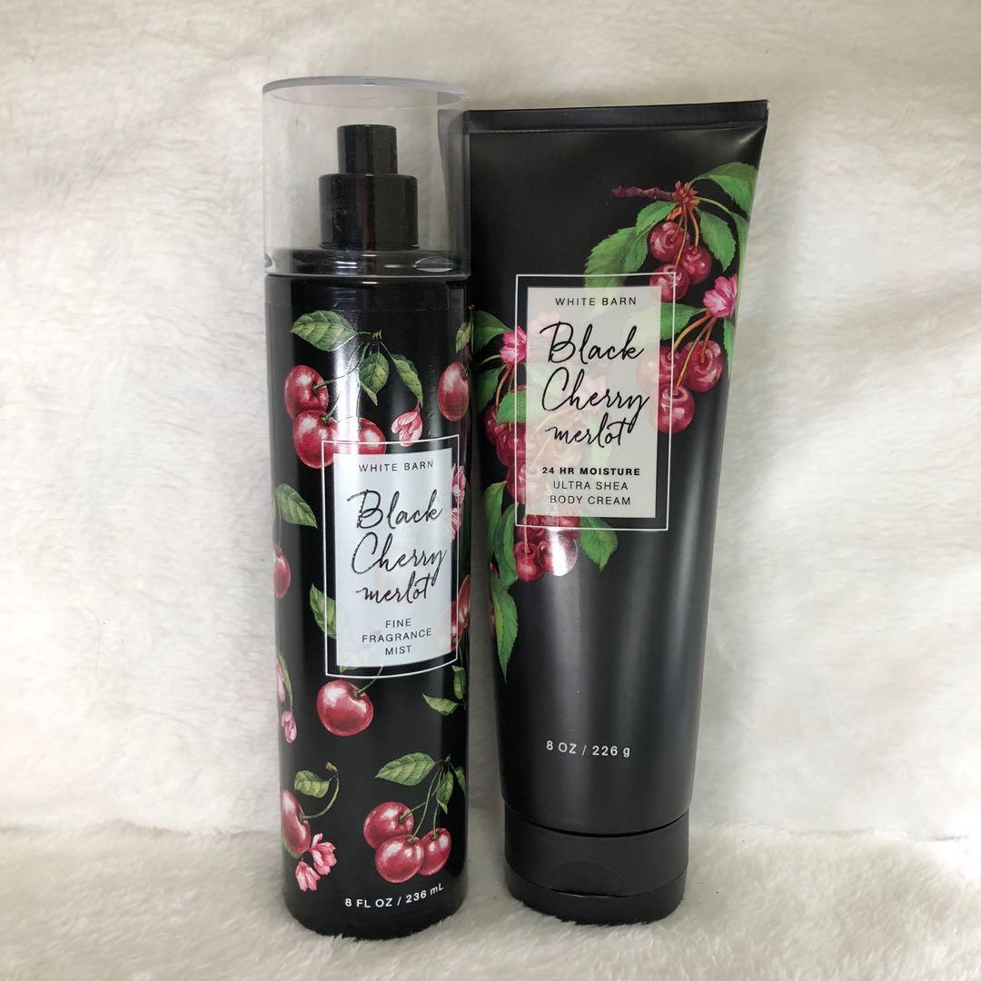 Authentic Bath Body Works Set White Barn Black Cherry Merlot Health Beauty Skin Bath Body On Carousell