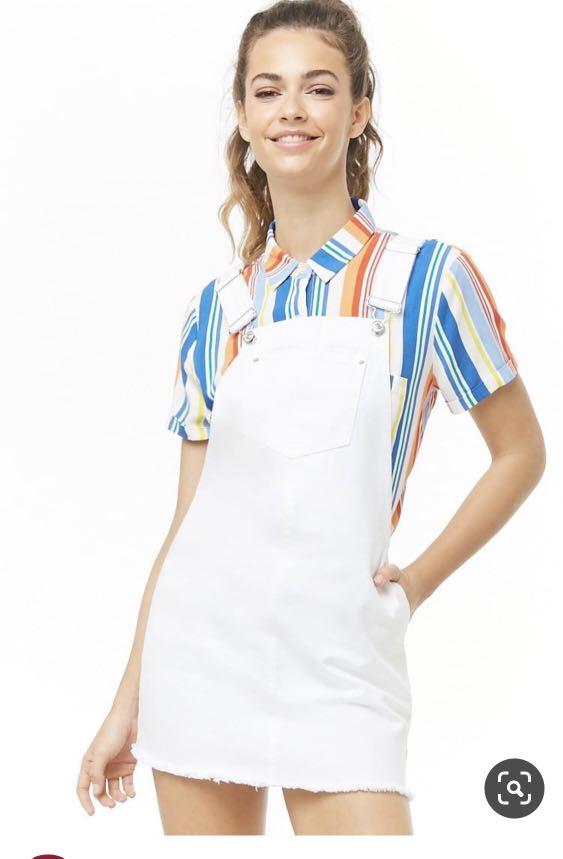 Forever 21 white cheap overall dress