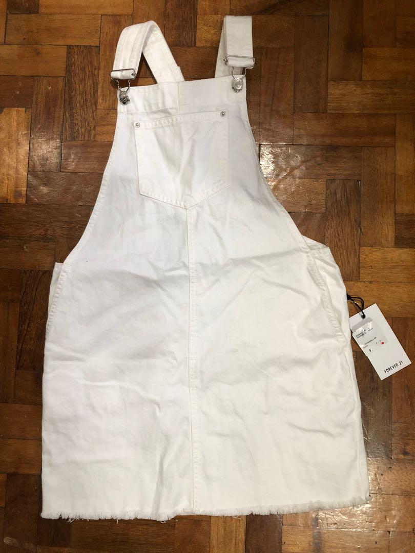 Forever 21 white cheap overall dress