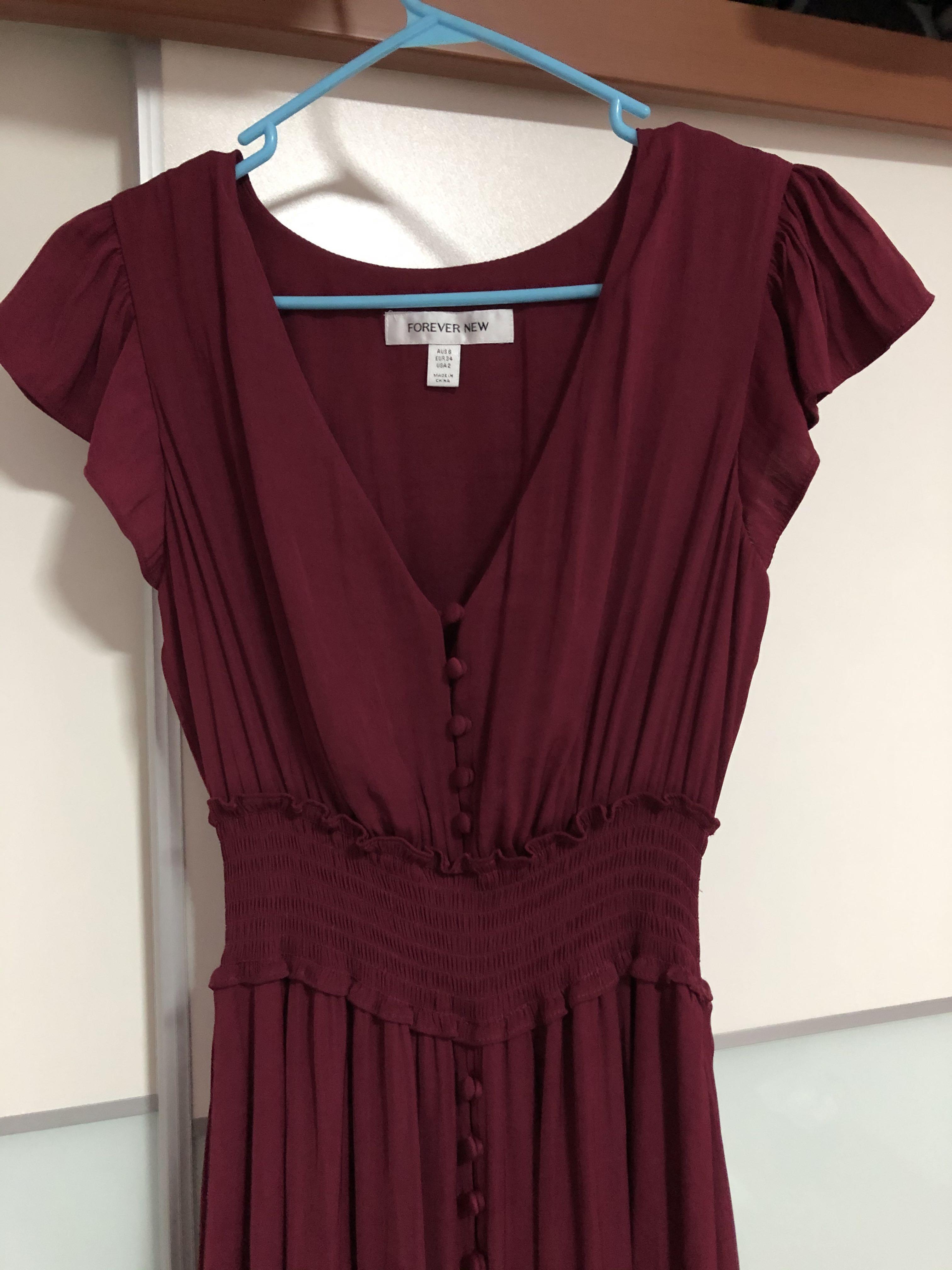 burgundy dress forever new