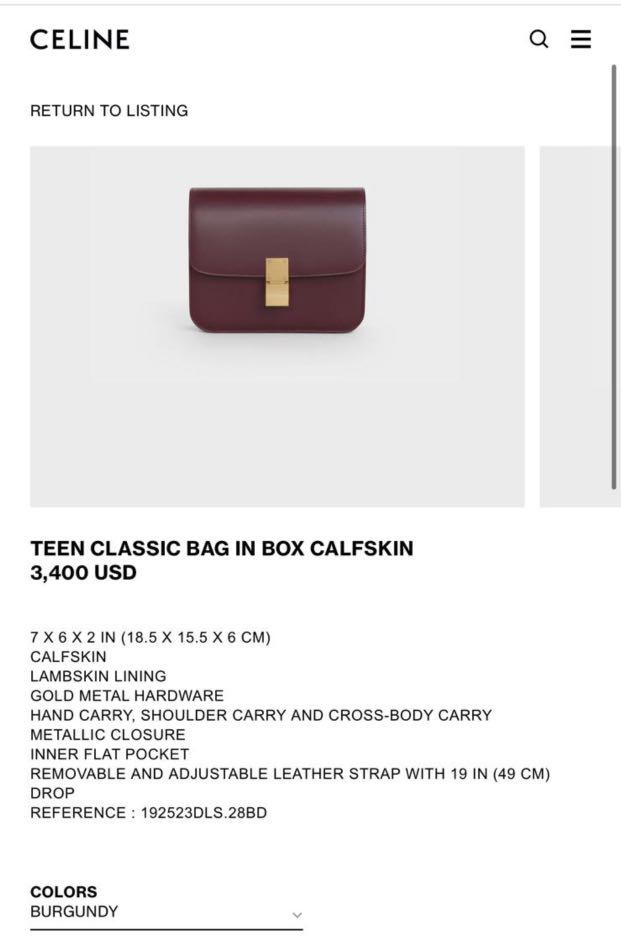 Celine Box Bag Reference Guide