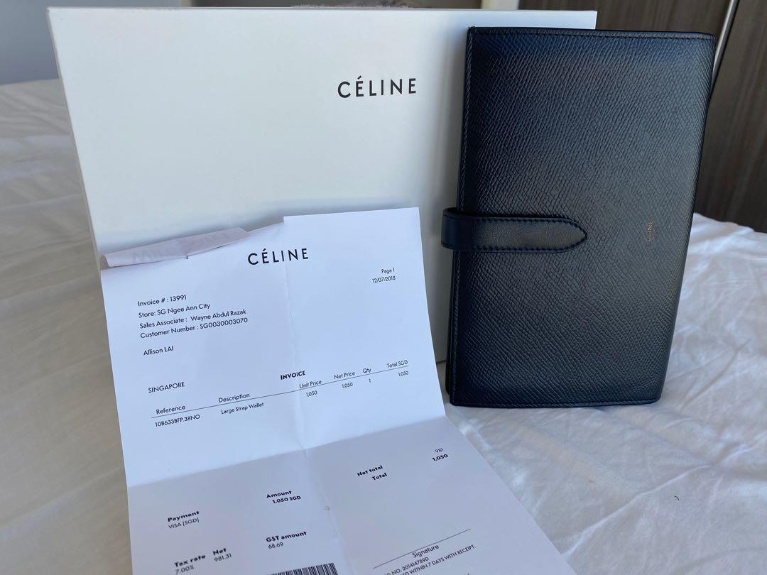 Celine strap online wallet large