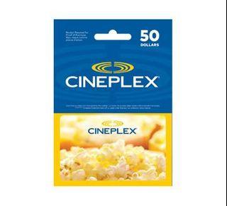 Cineplex $50 Gift-card (Virtual)