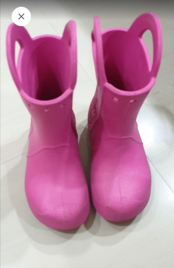 crocs girls rain boots