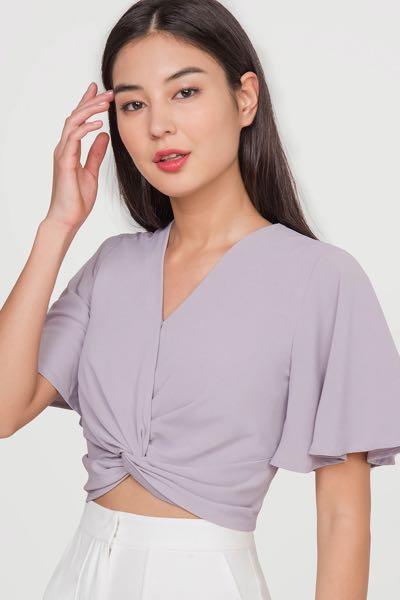 Lilac Knotted Crop Top