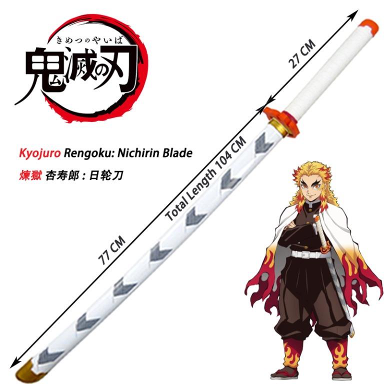 Demon Slayer Rengoku Kyoujurou Nichirin Blade Cosplay Wooden Sword Hobbies Toys Memorabilia Collectibles Fan Merchandise On Carousell