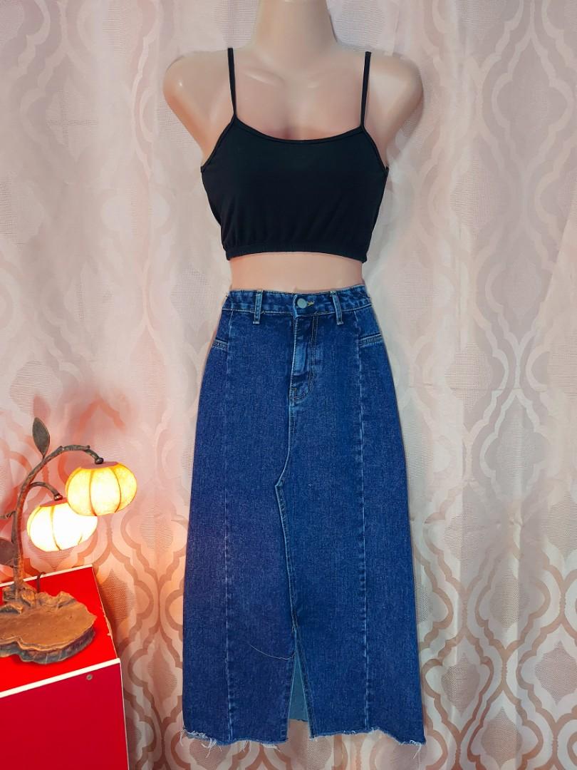 jeans long skirt and top