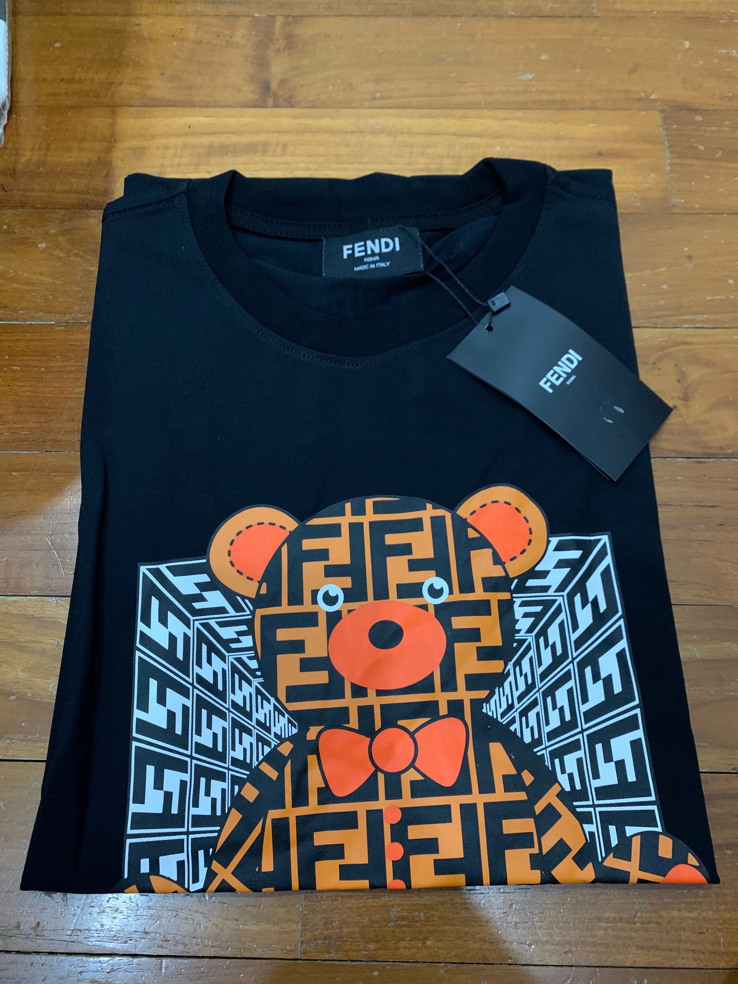 Fendi Bear Tee (black), Men's Fashion, Tops & Sets, Tshirts & Polo 