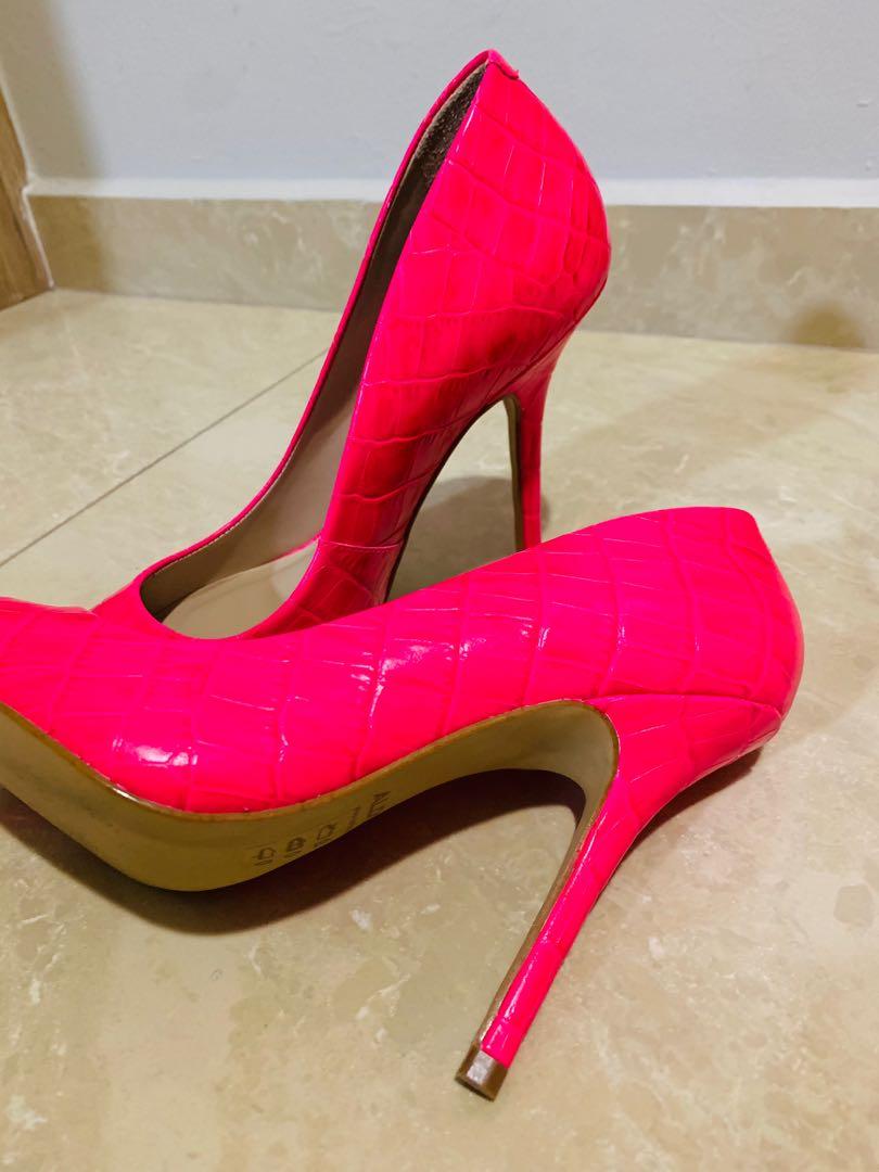 hot pink and black heels
