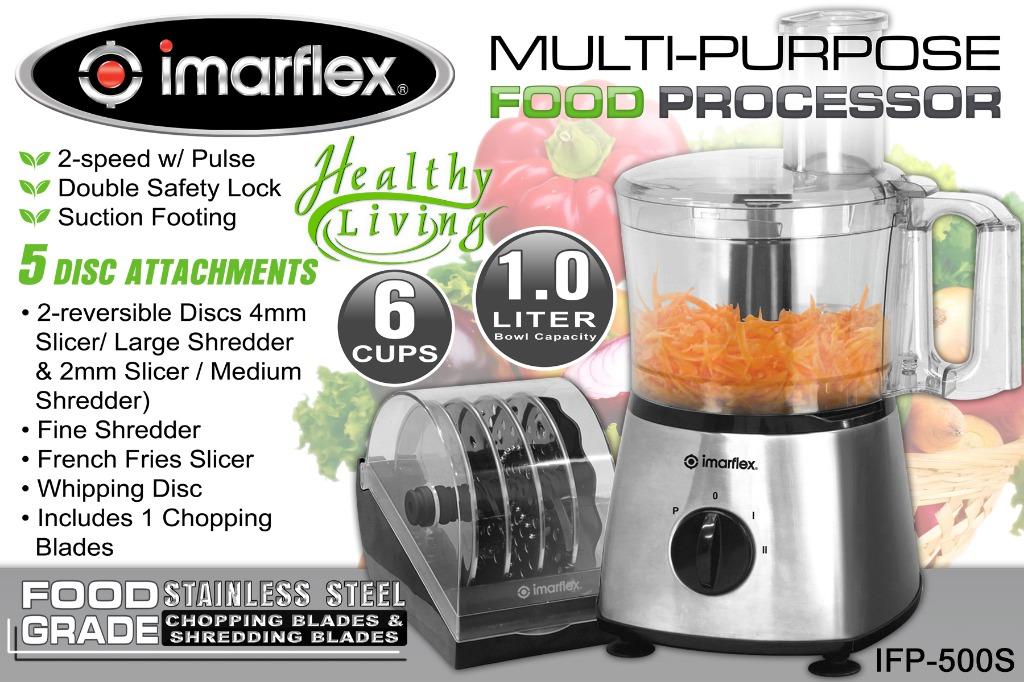 Imarflex IFP500S 1L Food Processor (Stainless), TV & Home Appliances