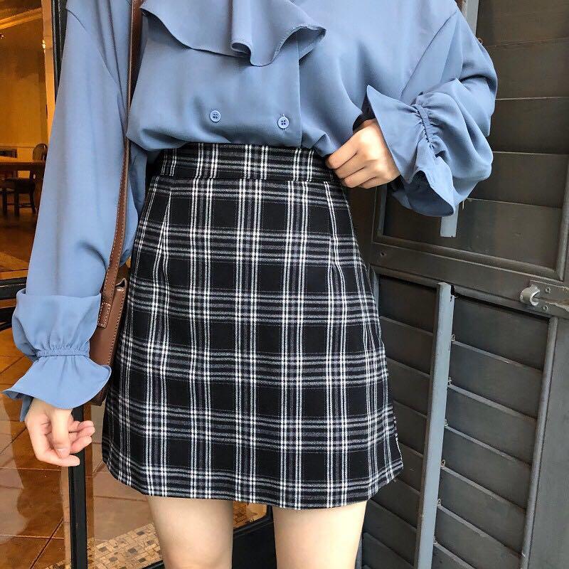 High waisted plaid skirt 2020 clearance
