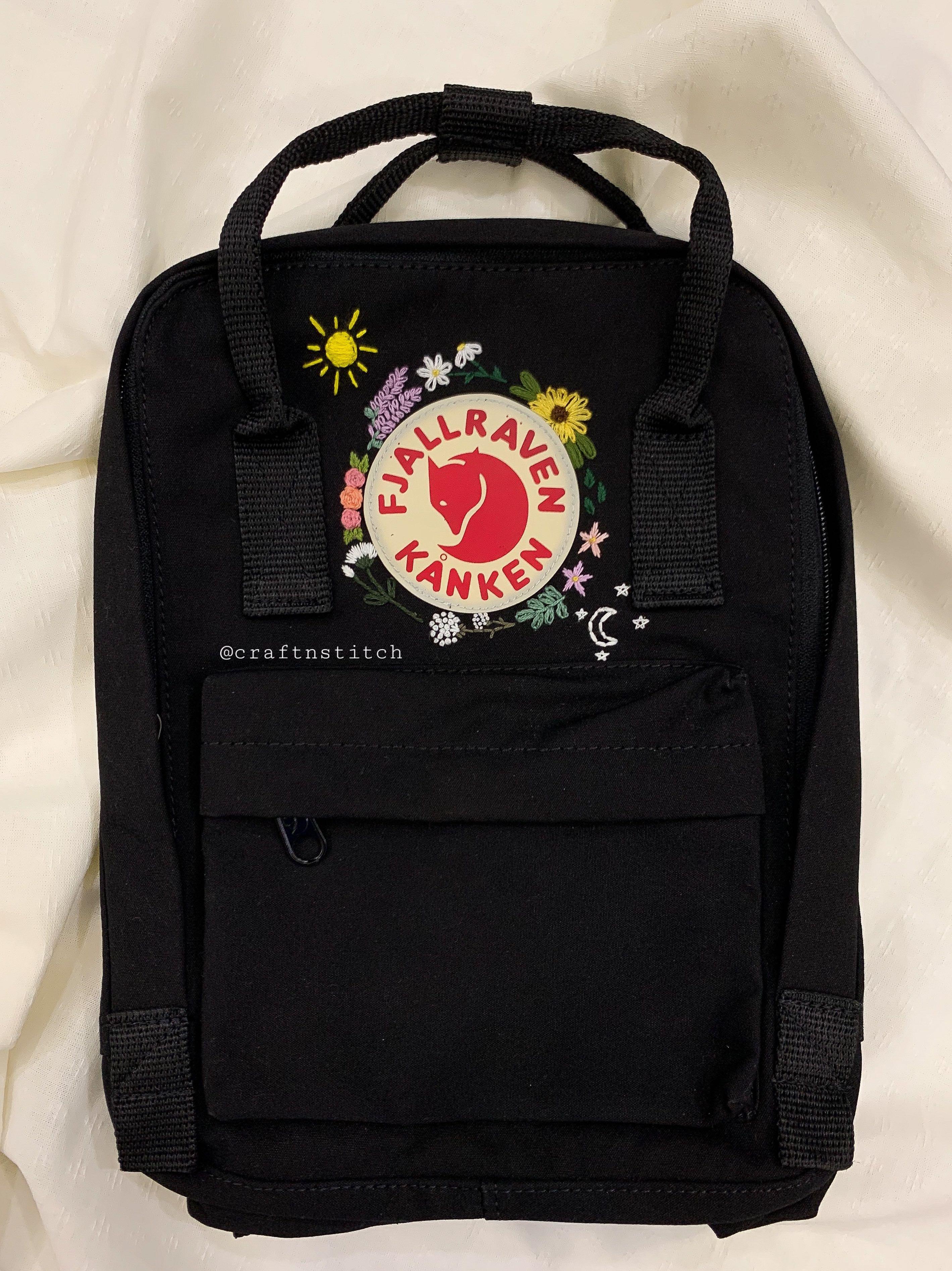 Fjallraven Kanken Black Embroidery Fjallraven Kanken Black