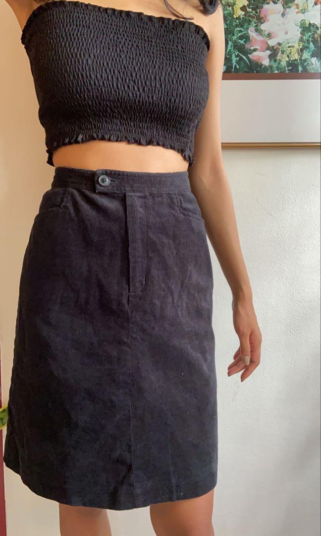 knee length cord skirts