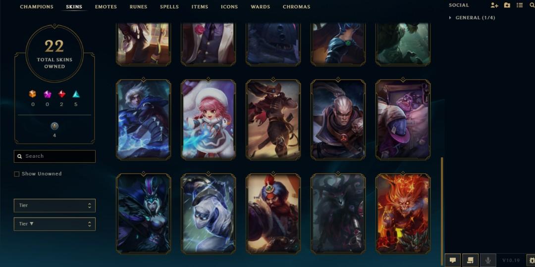 LOL Account League of Legends Account NA Level 30 Silver I 108Champs  143Skins