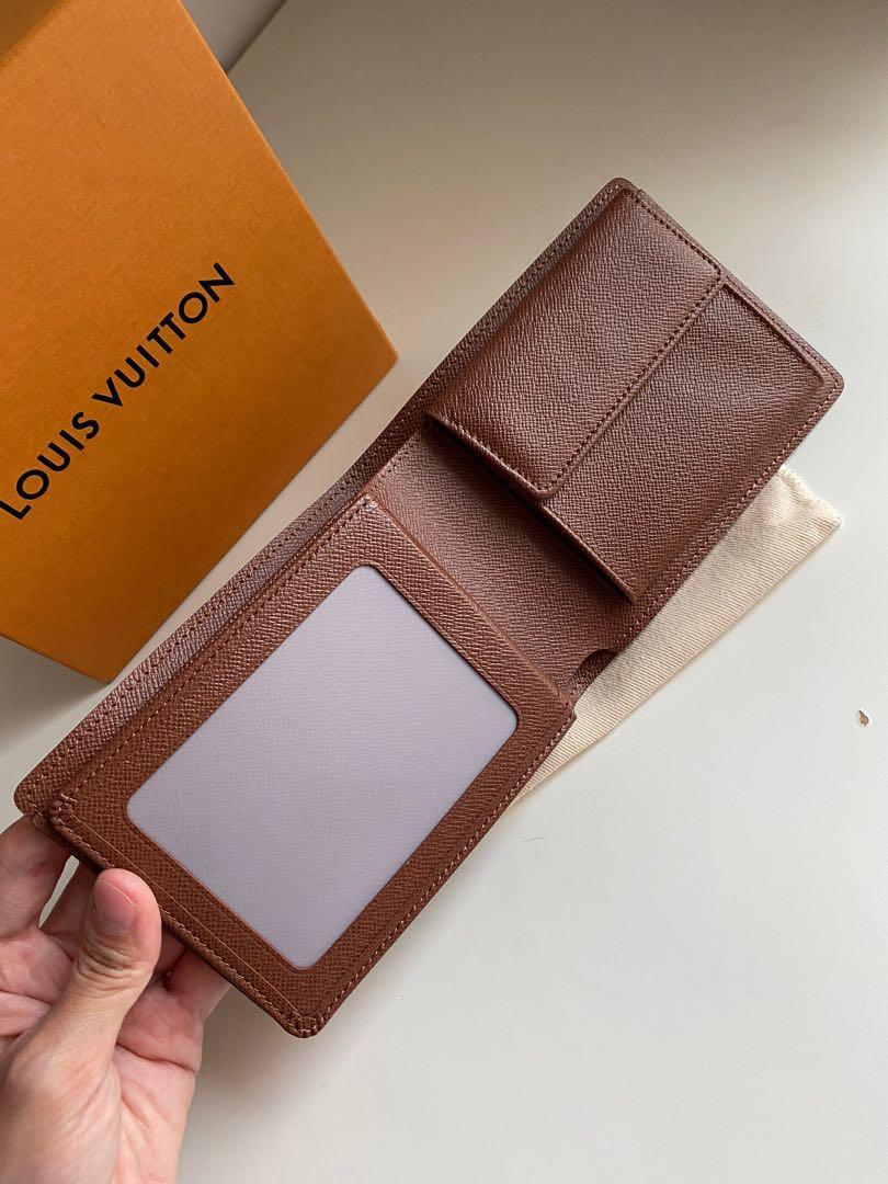 Louis Vuitton LV logo Folding Card Case Pass ID Holder Brown