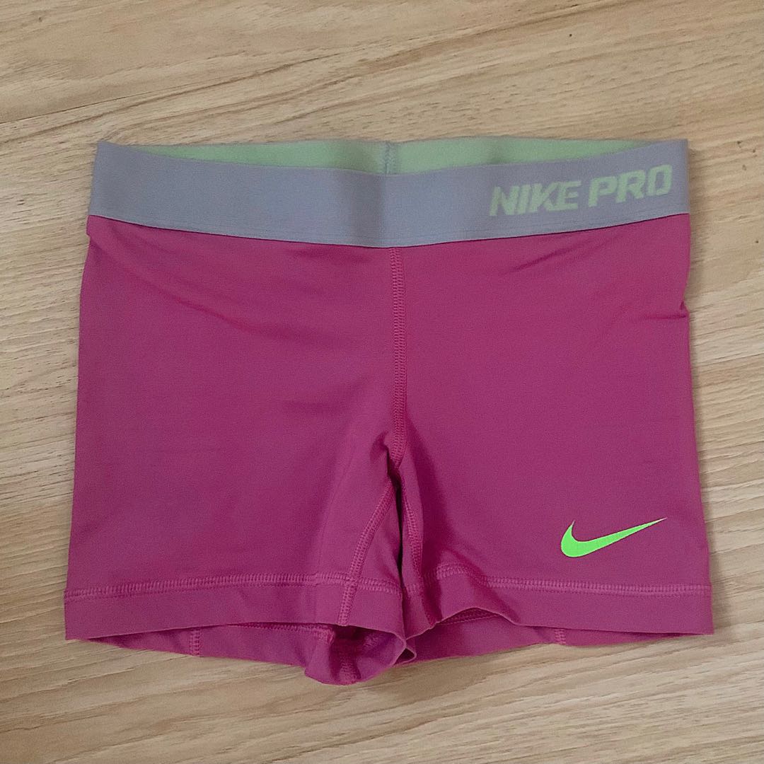 pink nike pro shorts