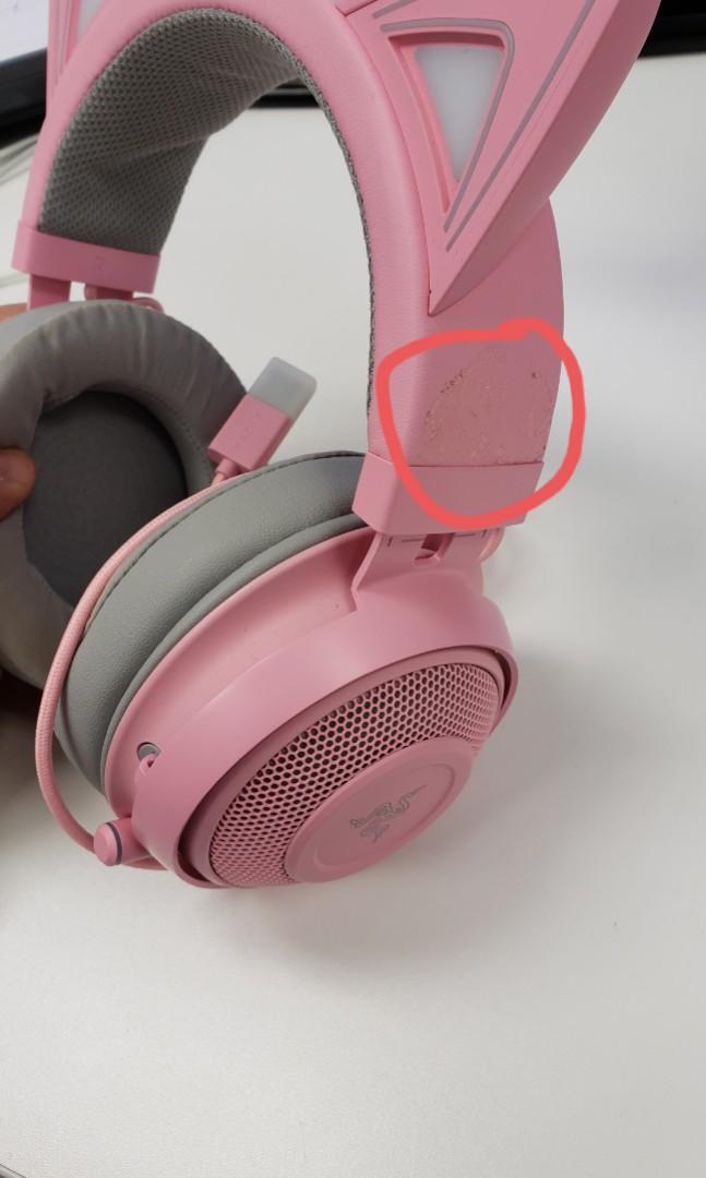 USB pink quatz usb gaming headset 