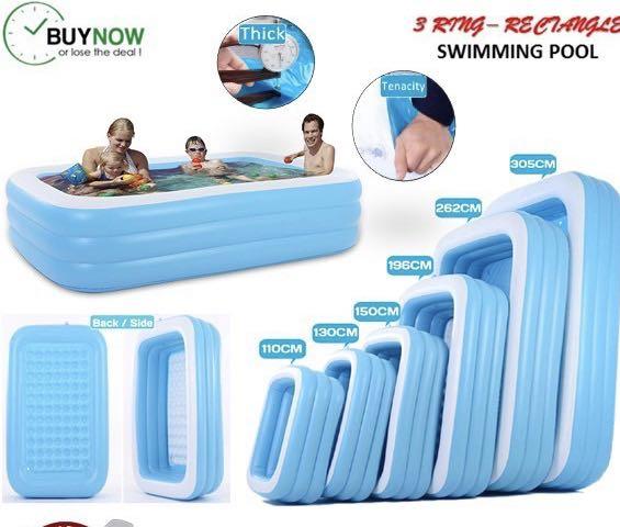 Retro 3 Rings Inflatable Swimming Pool Kids Baby Children Swim Pool Indoor Outdoor Kolam Renang Babies Kids Others On Carousell