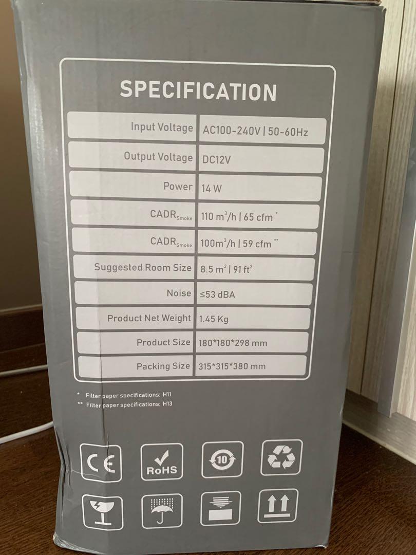 Rigoglioso Air Purifier Air Cleaner SY910 White TV Home