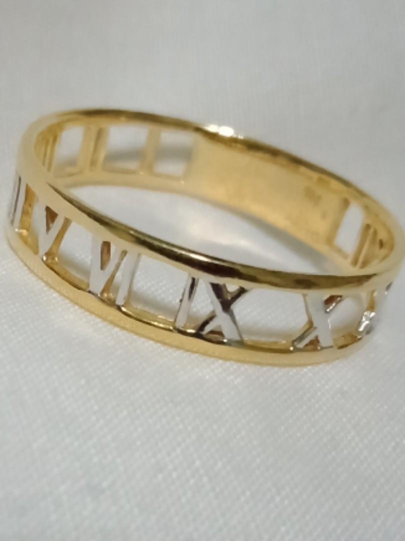 Roman Numeral Ring gold 916 unisex