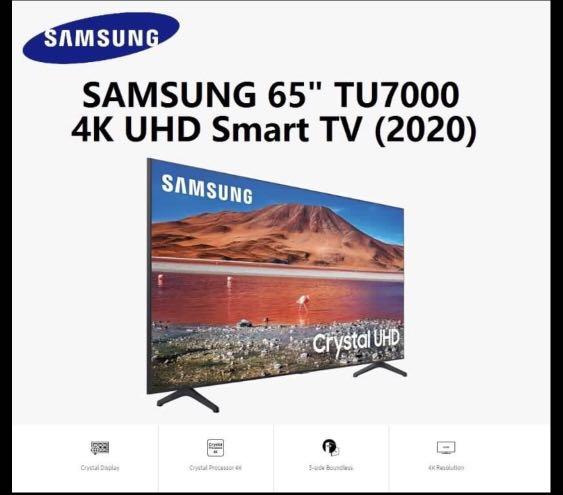 Samsung 65 Tu7000 4k Uhd Smart Tv Electronics Tvs Entertainment Systems On Carousell