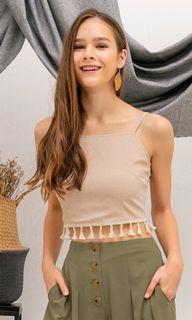 [NOW $10; RTP $27.90] SSD Daina Tassel Top in Nude