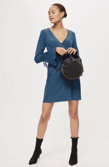 Topshop shop teal dress