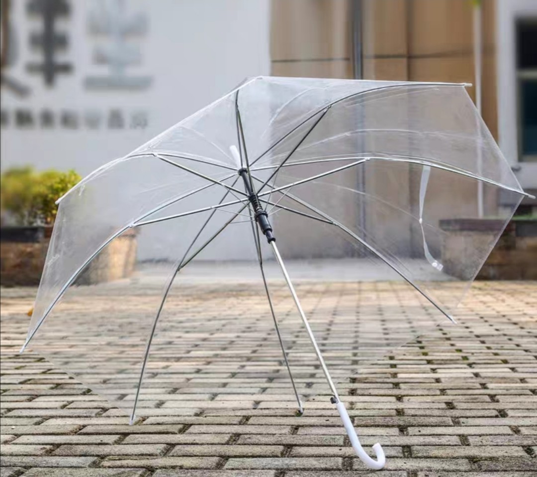 clear umbrella with lights