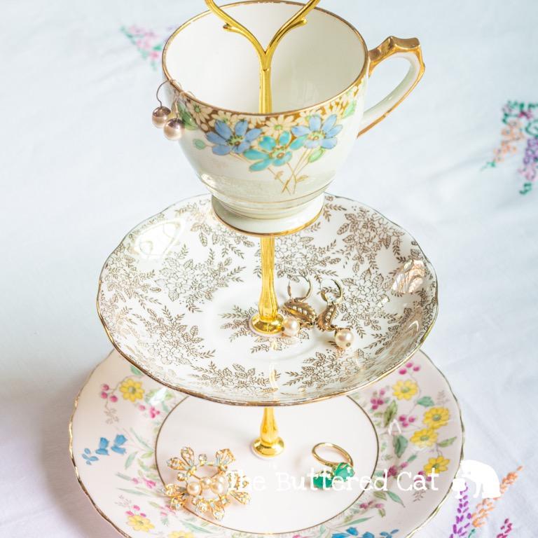 Teacup sale jewelry holder