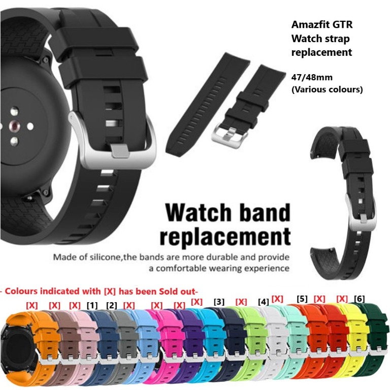 Xiaomi Amazfit GTR 47 48mm Strap replacements various colours