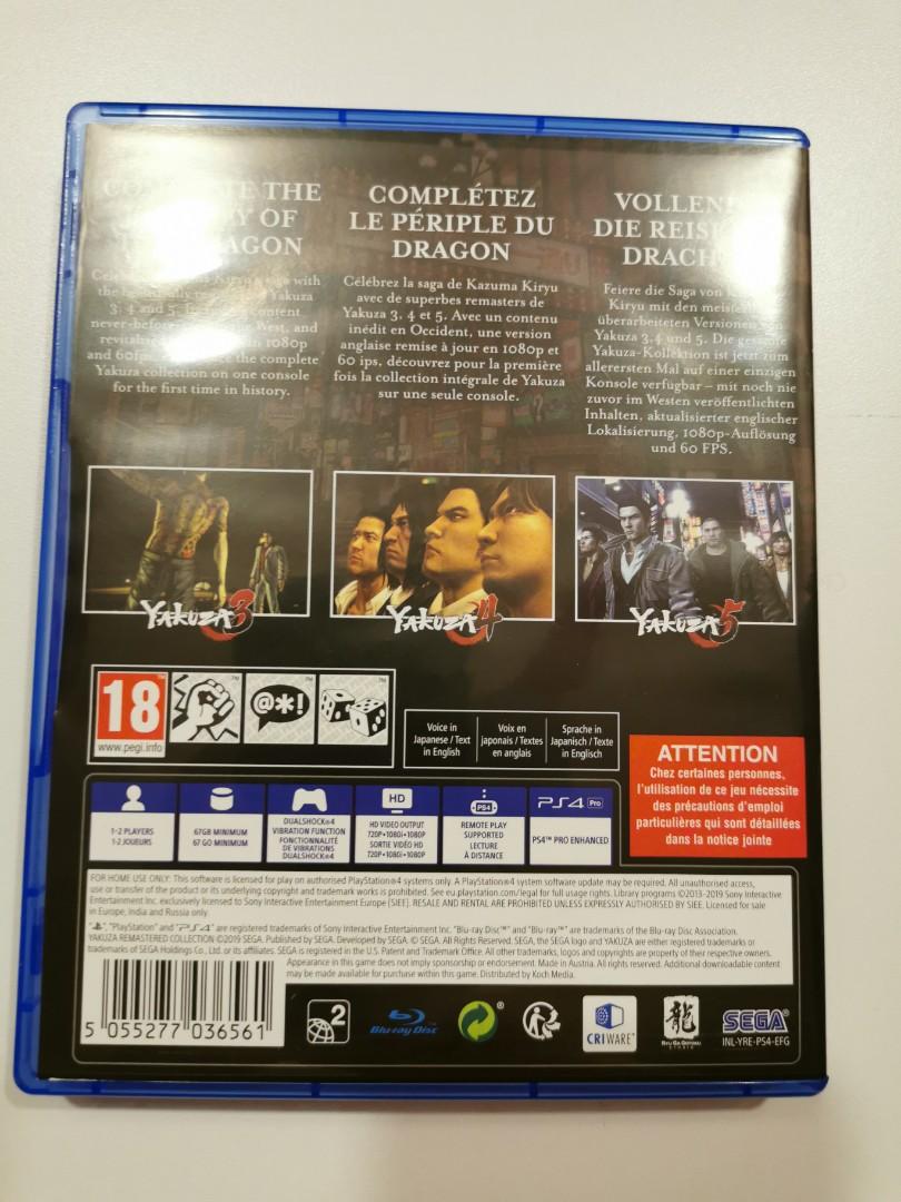 yakuza remastered collection ps4 pro