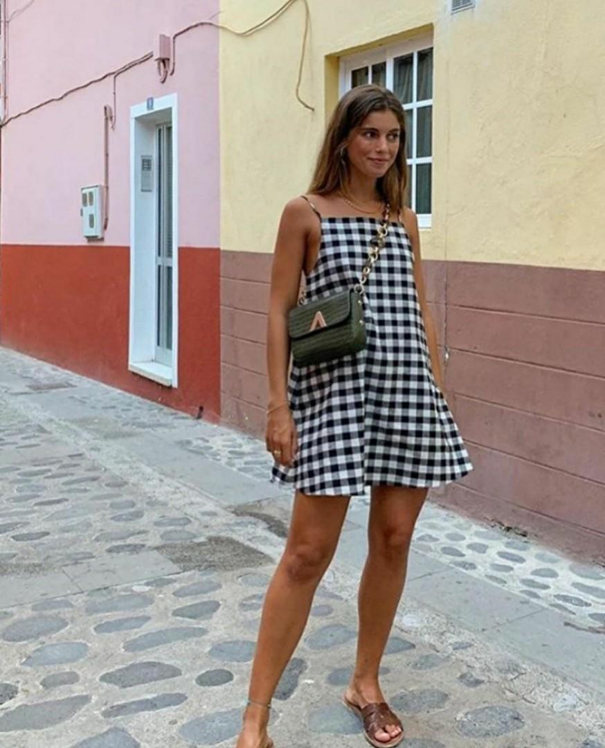 Zara rustic 2025 check dress