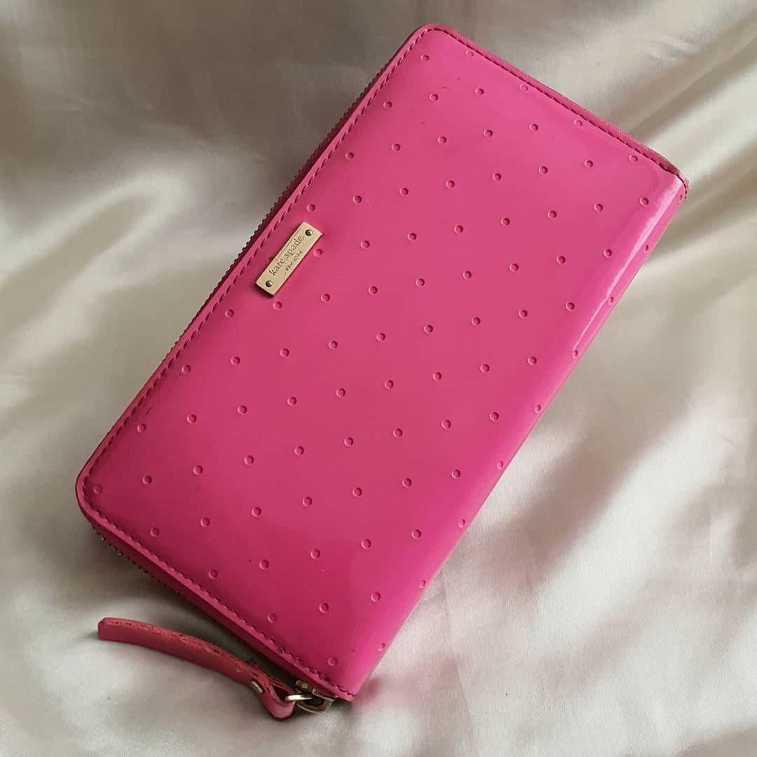kate spade pink patent leather wallet